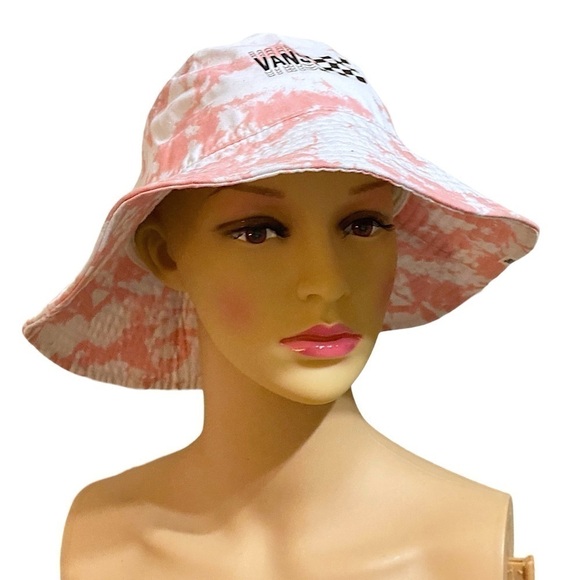 VANS Tie Dyed Bushwick Bucket Hat Pink/White Size Small/Medium Never Worn - Picture 13 of 13